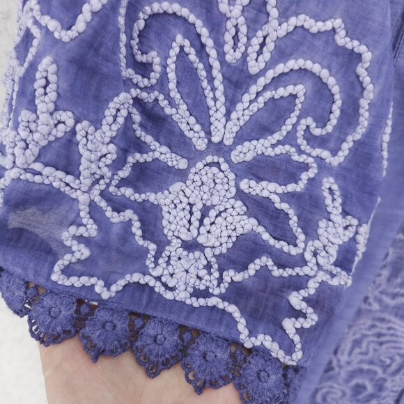 NWT SOFT SURROUNDINGS Periwinkle Embroidered Salzburg Topper Cardigan Open L/XL - Picture 5 of 8